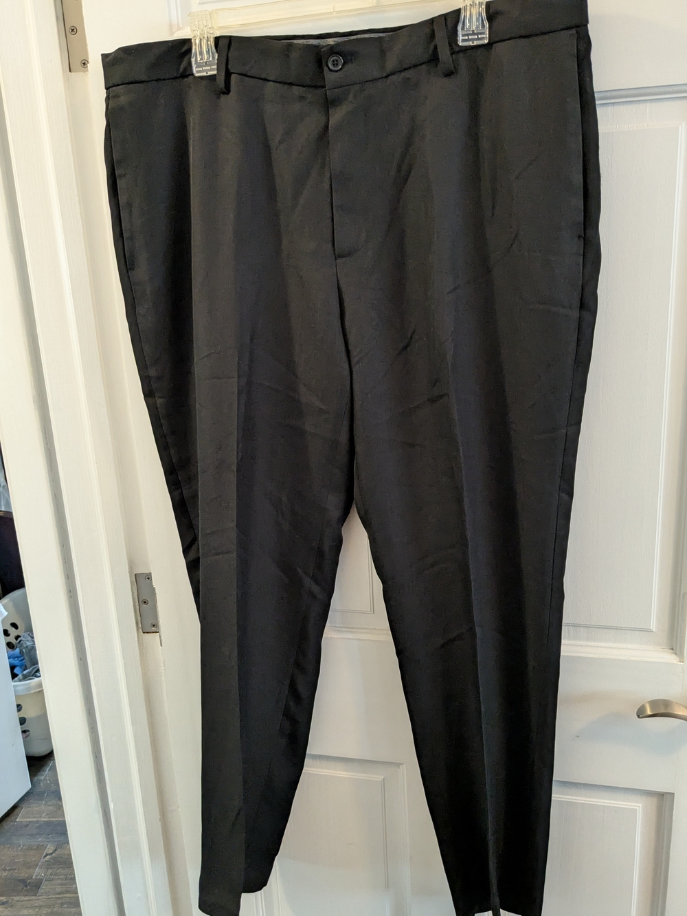 Chaps Black Men's Dress Pants - Straight Tailored Style